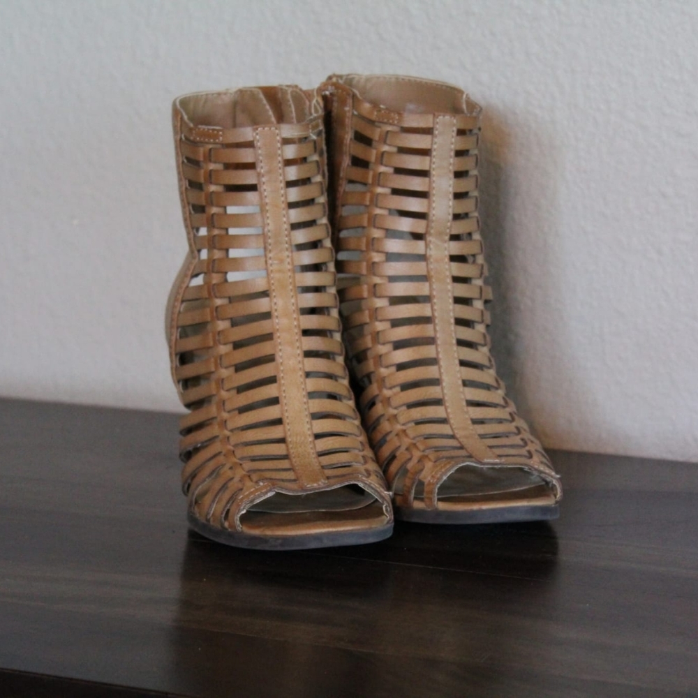 Cathy Jean Peep Toe/Cut Out Booties